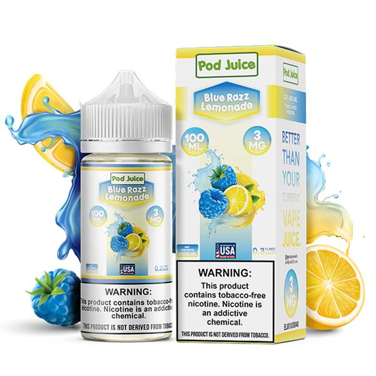 POD JUICE E-LIQUID BLUE RAZZ LEMONADE - 100ML