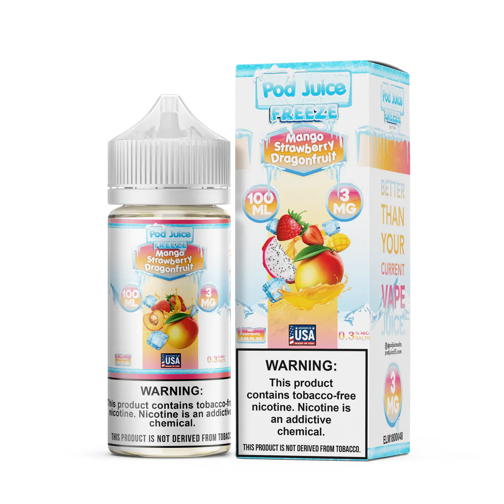 POD JUICE E-LIQUID MANGO STRAWBERRY DRAGONFRUIT ICE - 100ML