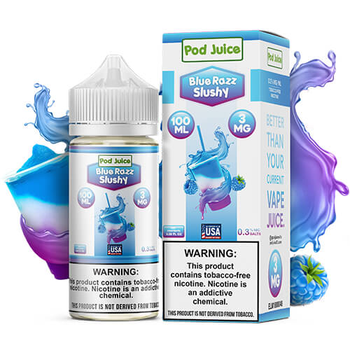 POD JUICE E-LIQUID BLUE RAZZ SLUSHY - 100ML